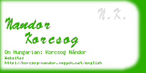nandor korcsog business card